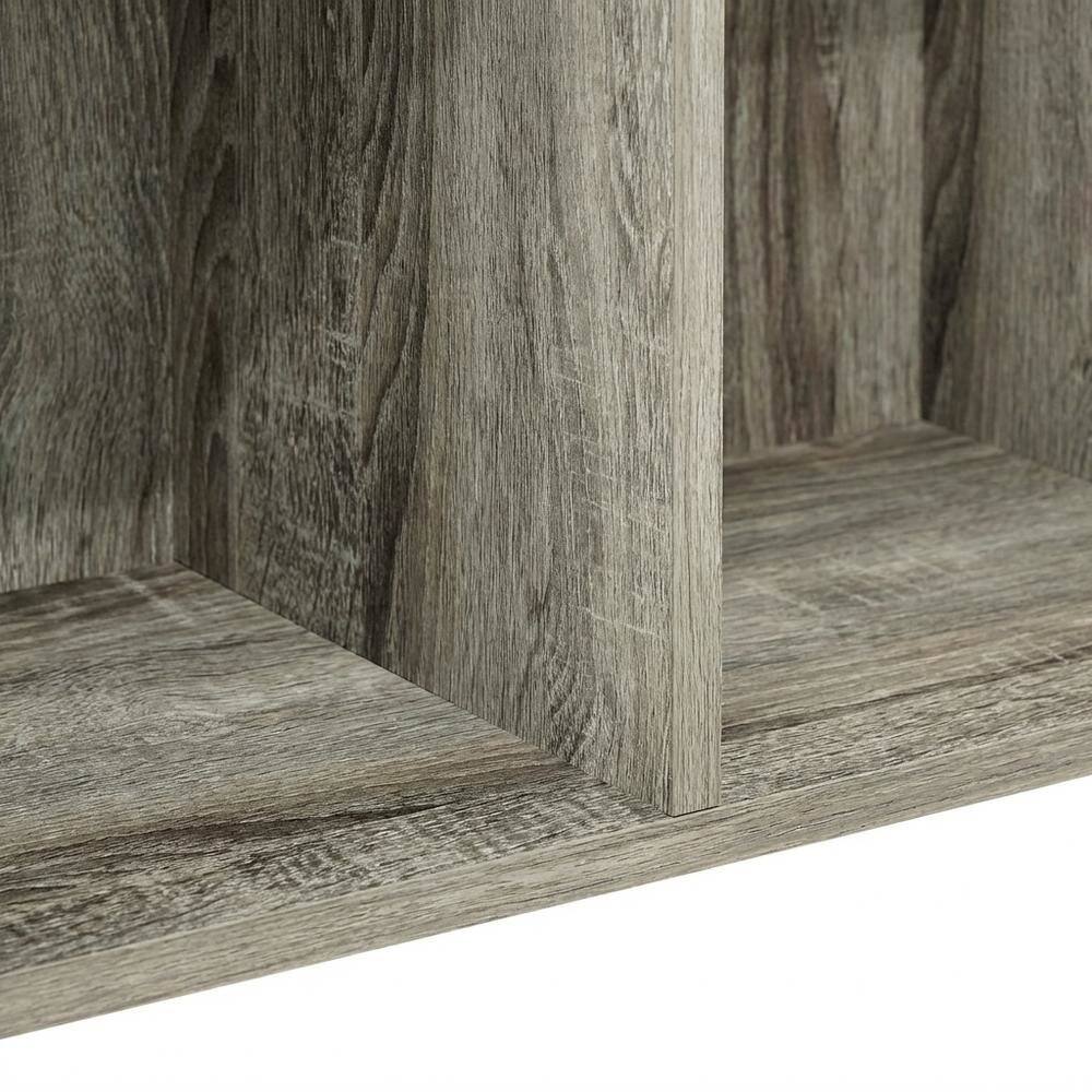 Alt View 2. FurniFact - Reversible 11-Cube Open Shelf Bookcase with French Oak Finish - French Oak.