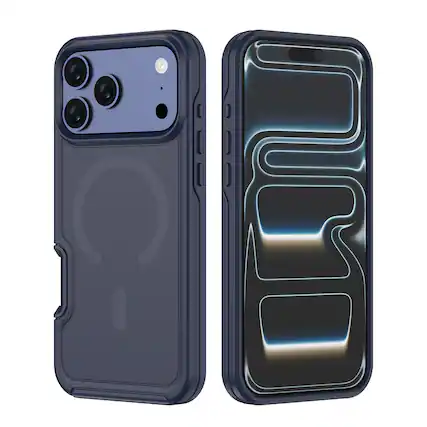 Front. Dteck - for Apple iPhone 17 Pro Max Magnetic Shockproof Case,Drop Protection Heavy Duty Phone Cover,Compatible with Mag Safe - Darkblue.