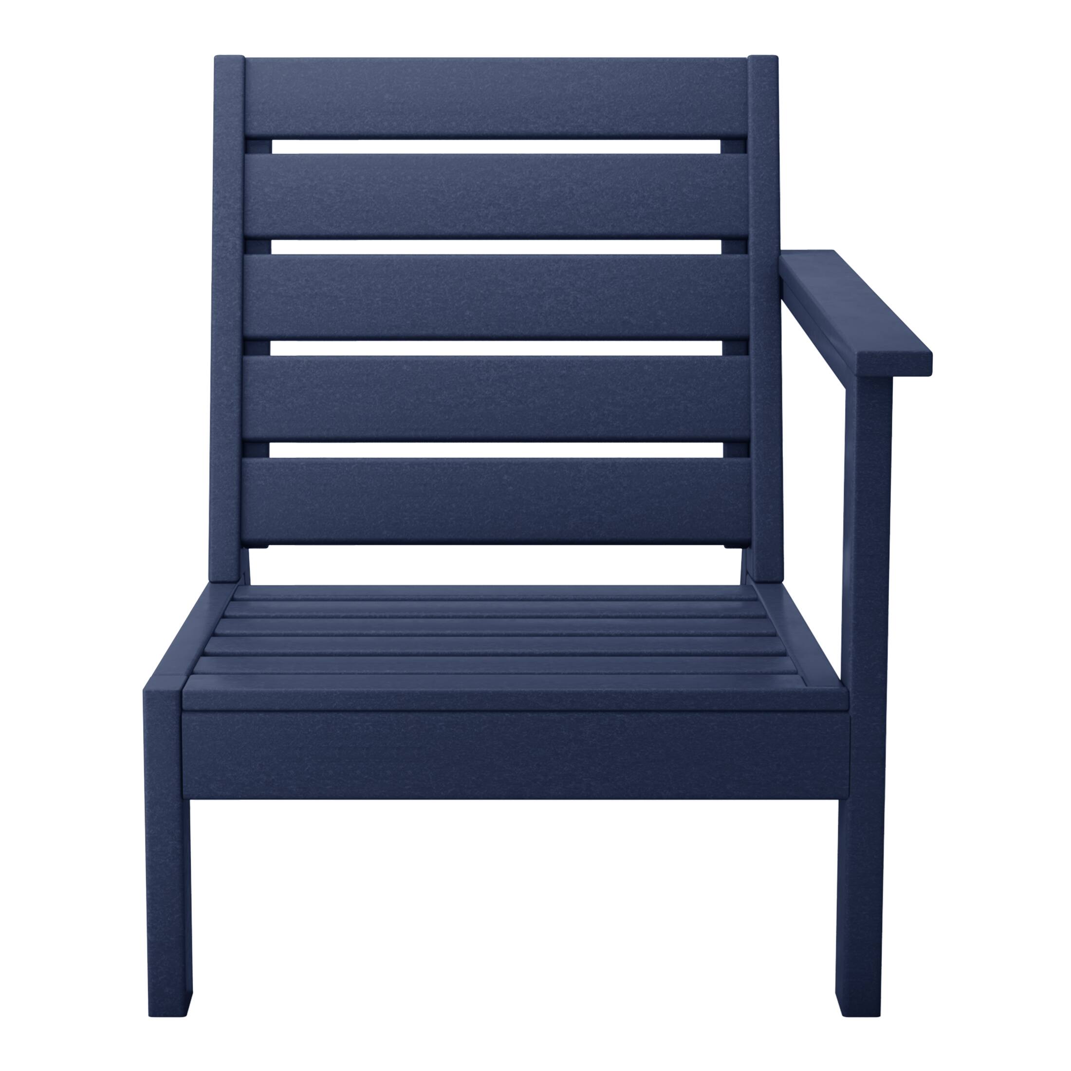 Back. WestinTrends - WestinTrends Avalon Outdoor Patio HDPE Deep Seating Sectional Loveseat - Navy Blue.