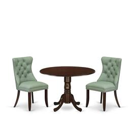 East West Furniture - 3 Piece Dining Table Set - Red