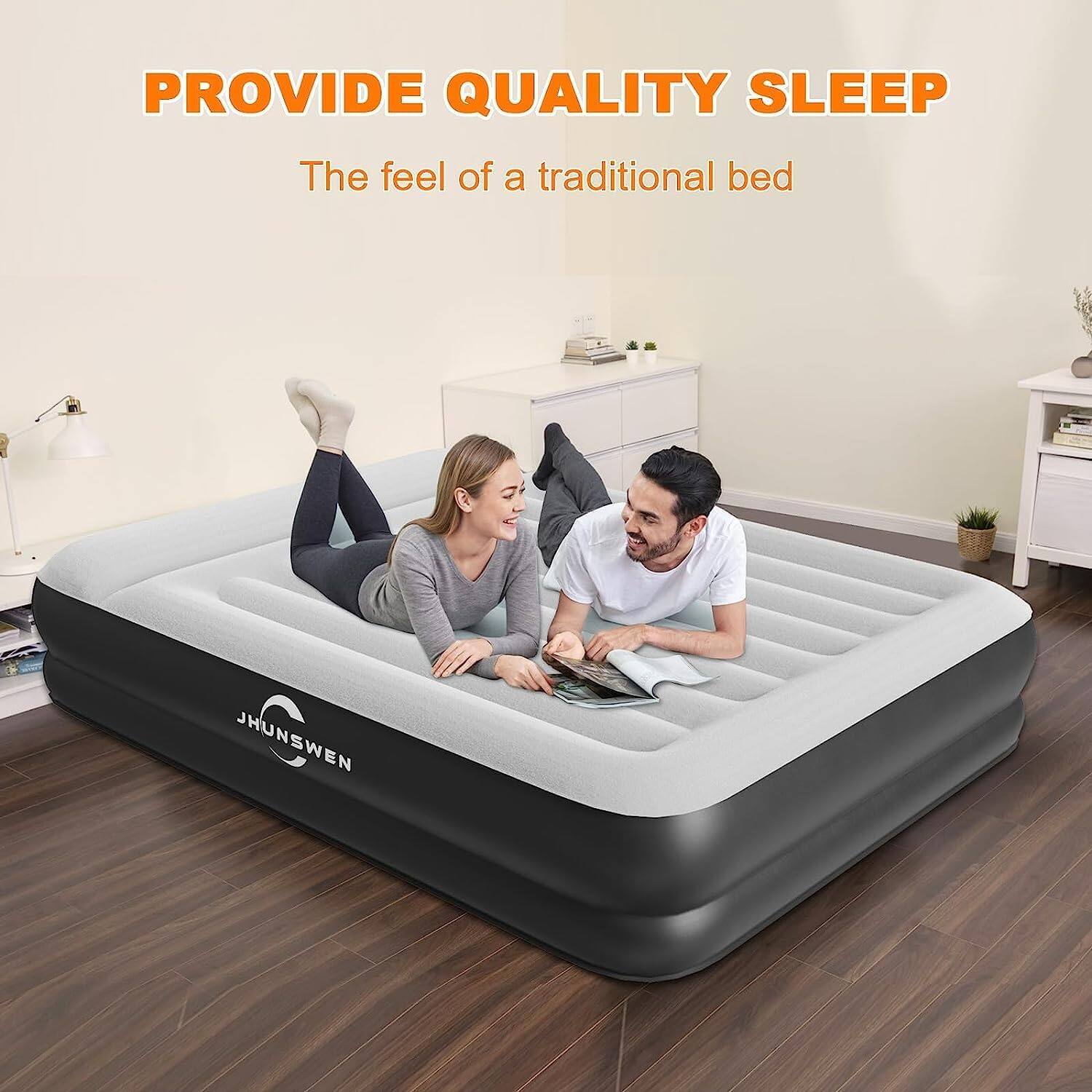 Lavisx - Queen Air Mattress - Black & Grey