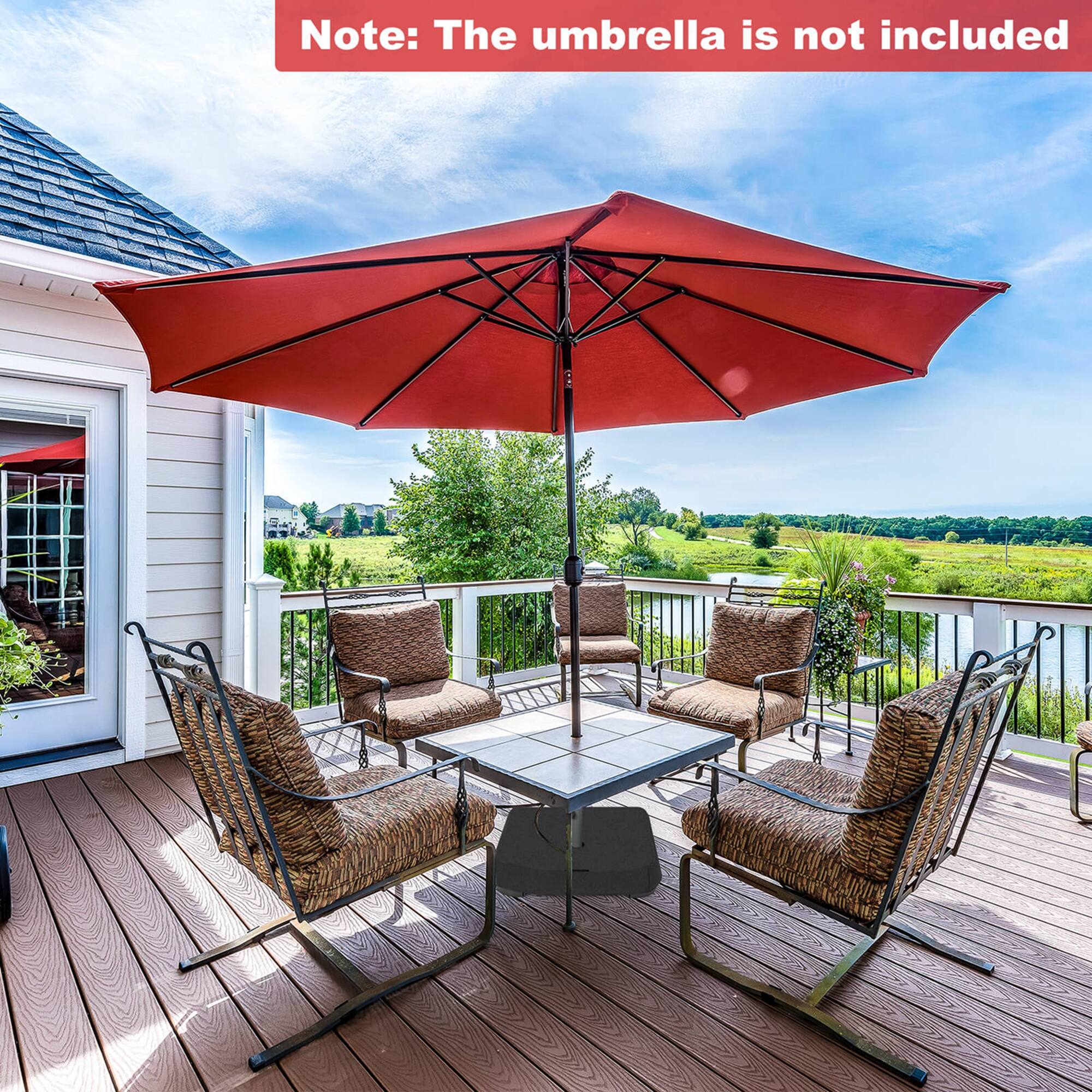 Note: The umbrella is not included.
