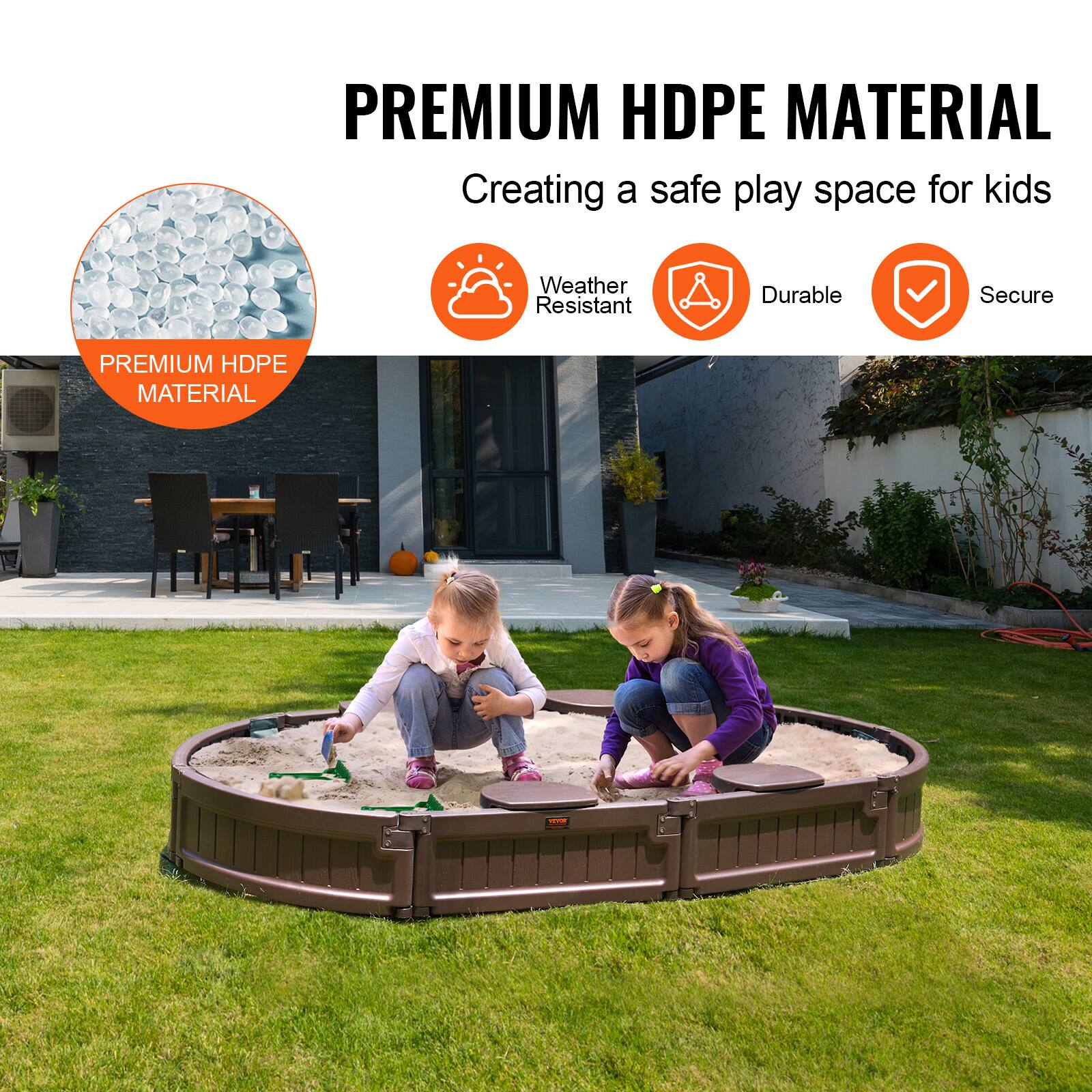 PREMIUM HDPE MATERIAL  
Creating a safe play space for kids  

- Weather Resistant  
- Durable  
- Secure  

PREMIUM HDPE MATERIAL