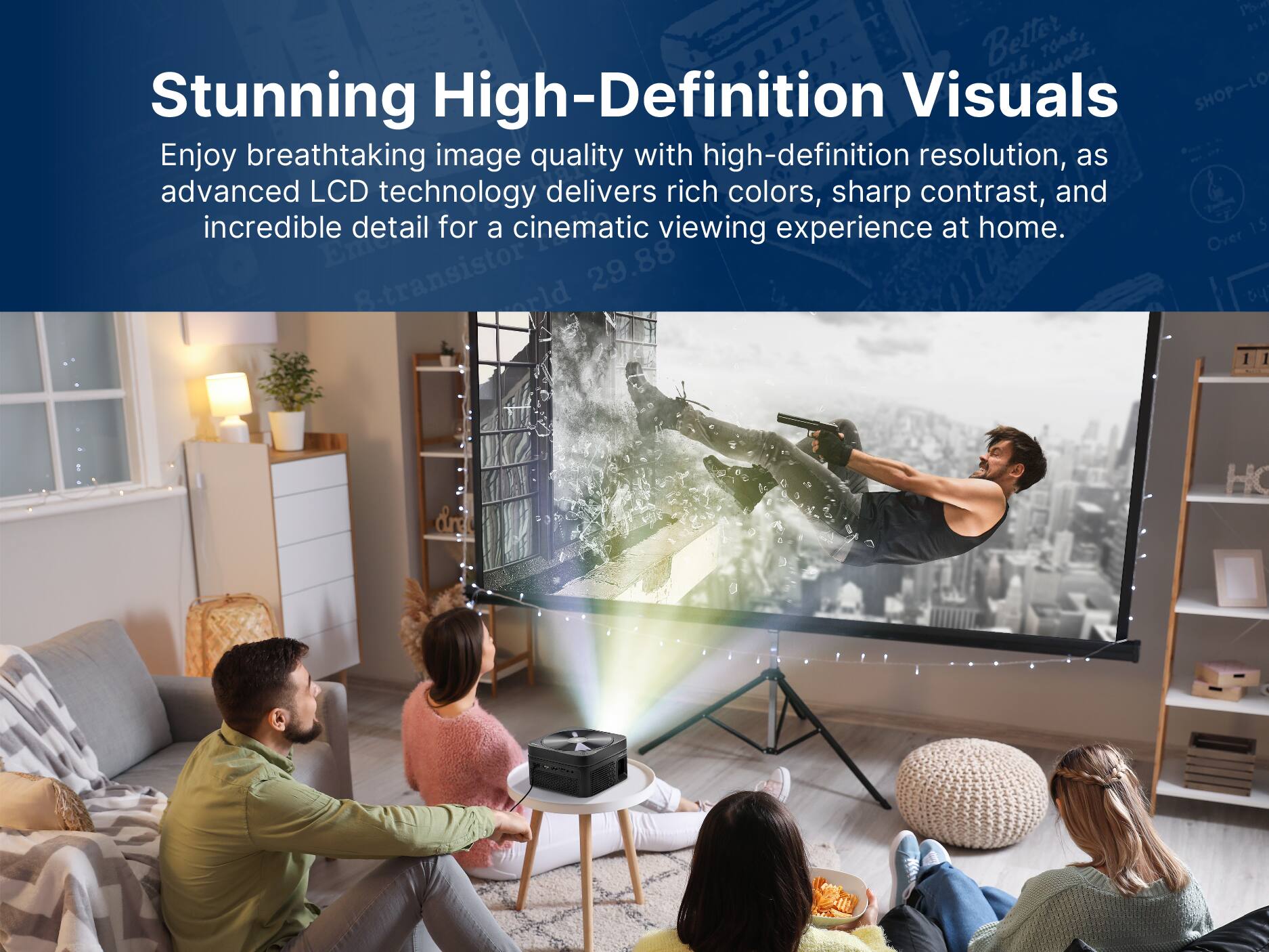 Stunning High-Definition Visuals
Enjoy breathtaking image quality with high-definition resolution, as advanced LCD technology delivers rich colors, sharp contrast, and incredible detail for a cinematic viewing experience at home.