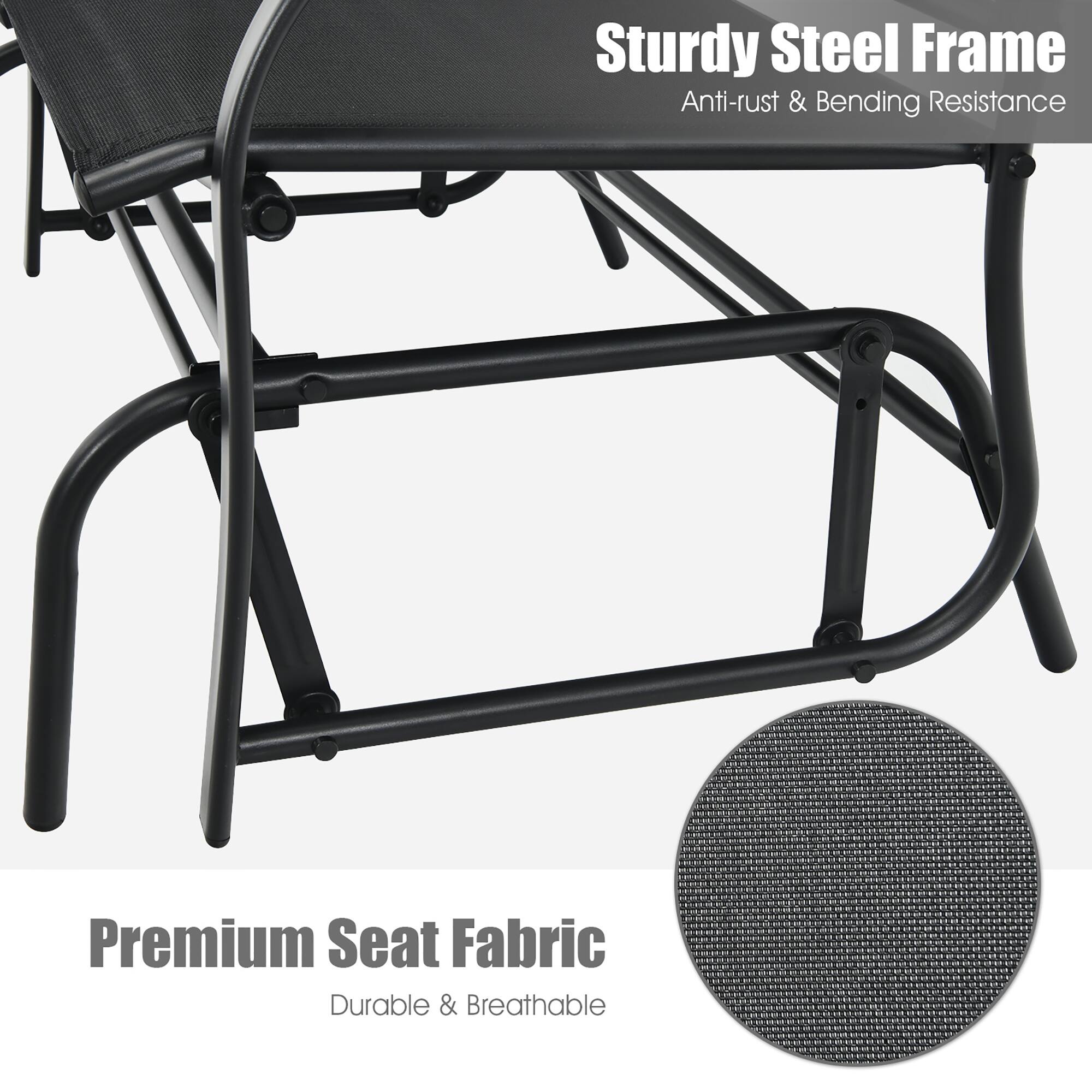 Sturdy Steel Frame, Anti-rust & Bending Resistance, Premium Seat Fabric, Durable & Breathable