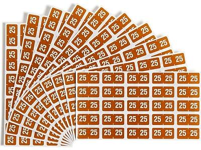 Alt View 1. Smead - Smead "25" ETS Color-Coded Labels, 1" x 0.5" Brown, 25 Labels/Sheet, 10 Sheets/Pack (67925) - Brown.