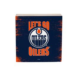 Evergreen Enterprises - Edmonton Oilers 6" Square Fan Chant Wood Block Shelf Sign - Multicolor