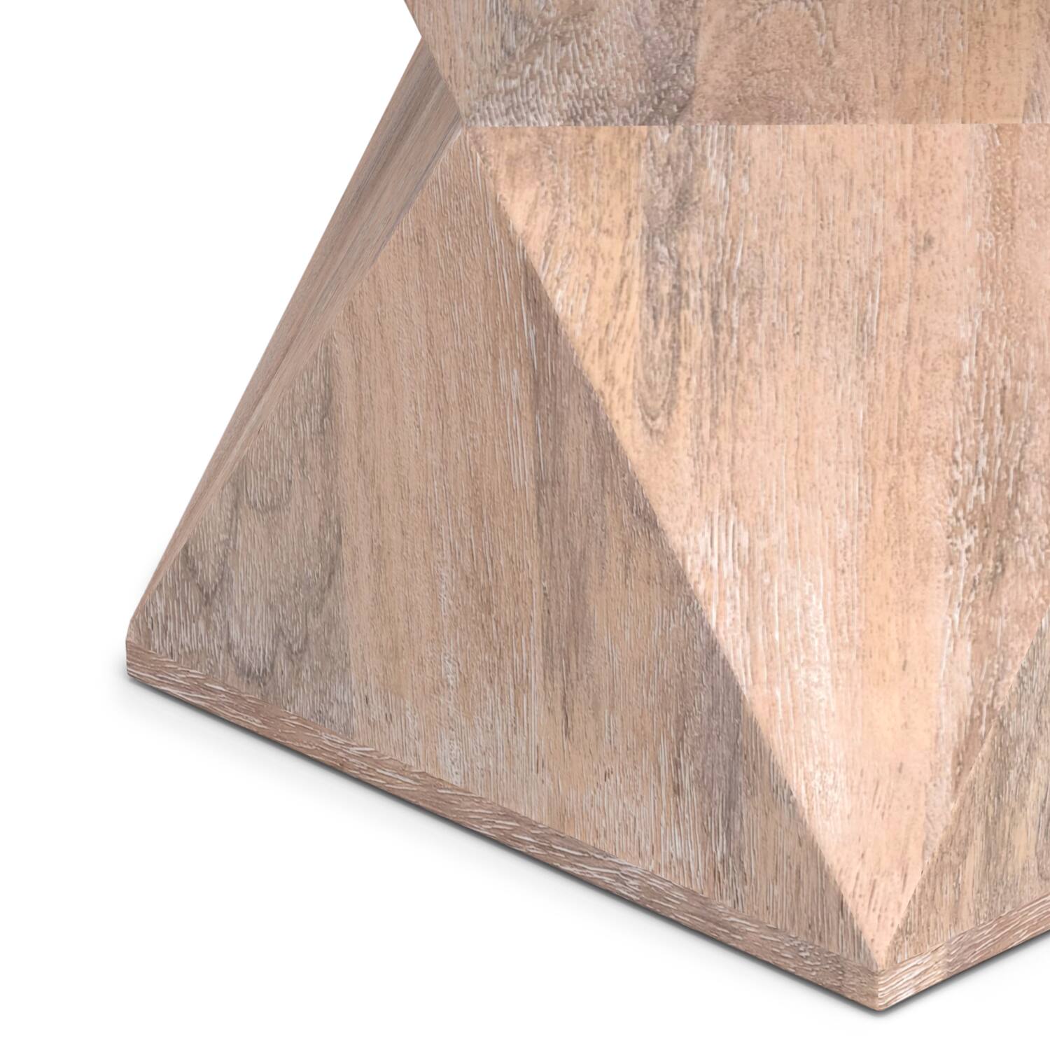 Alt View 6. Simpli Home - Sutton 14 inch Wide Solid Mango Contemporary Side Table in Cerused Natural - Cerused Natural.