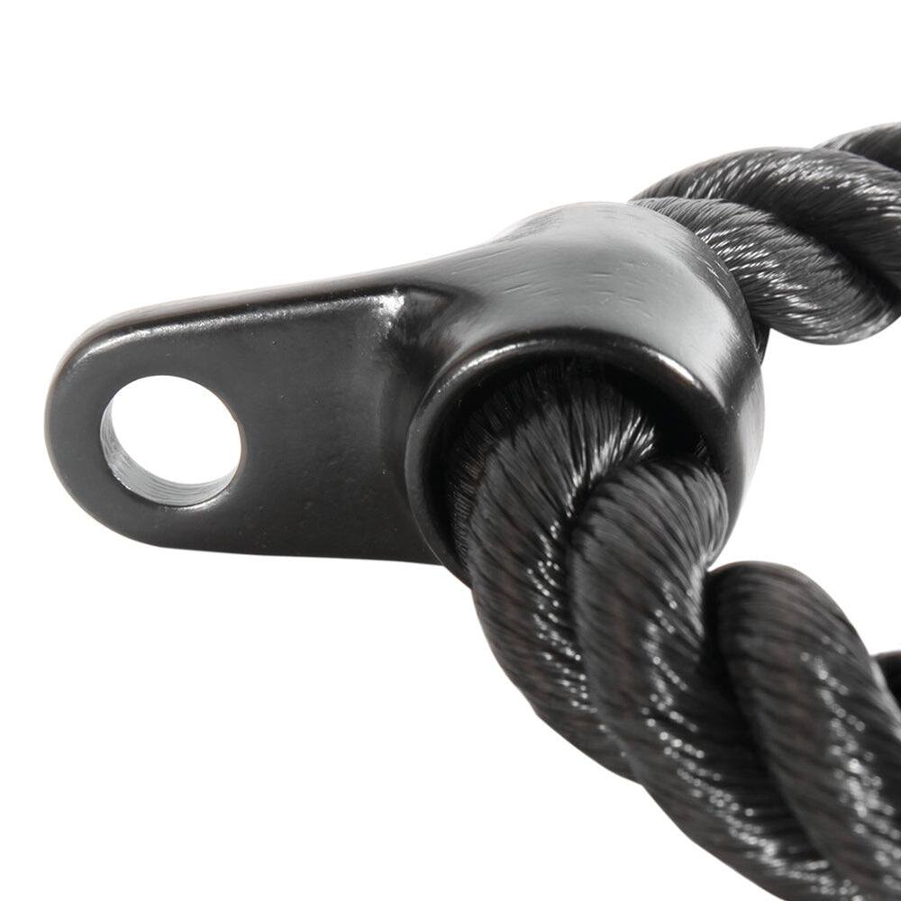 Alt View 2. Power Systems - 28" Double Tricep Rope Attachment with Stoppers for Cable Machine Systems - Black.