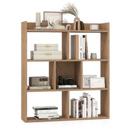 Kadyn - 7-Cube Open-Back Bookshelf - Equipped with Anti-Toppling Devices, Natural - Brown
