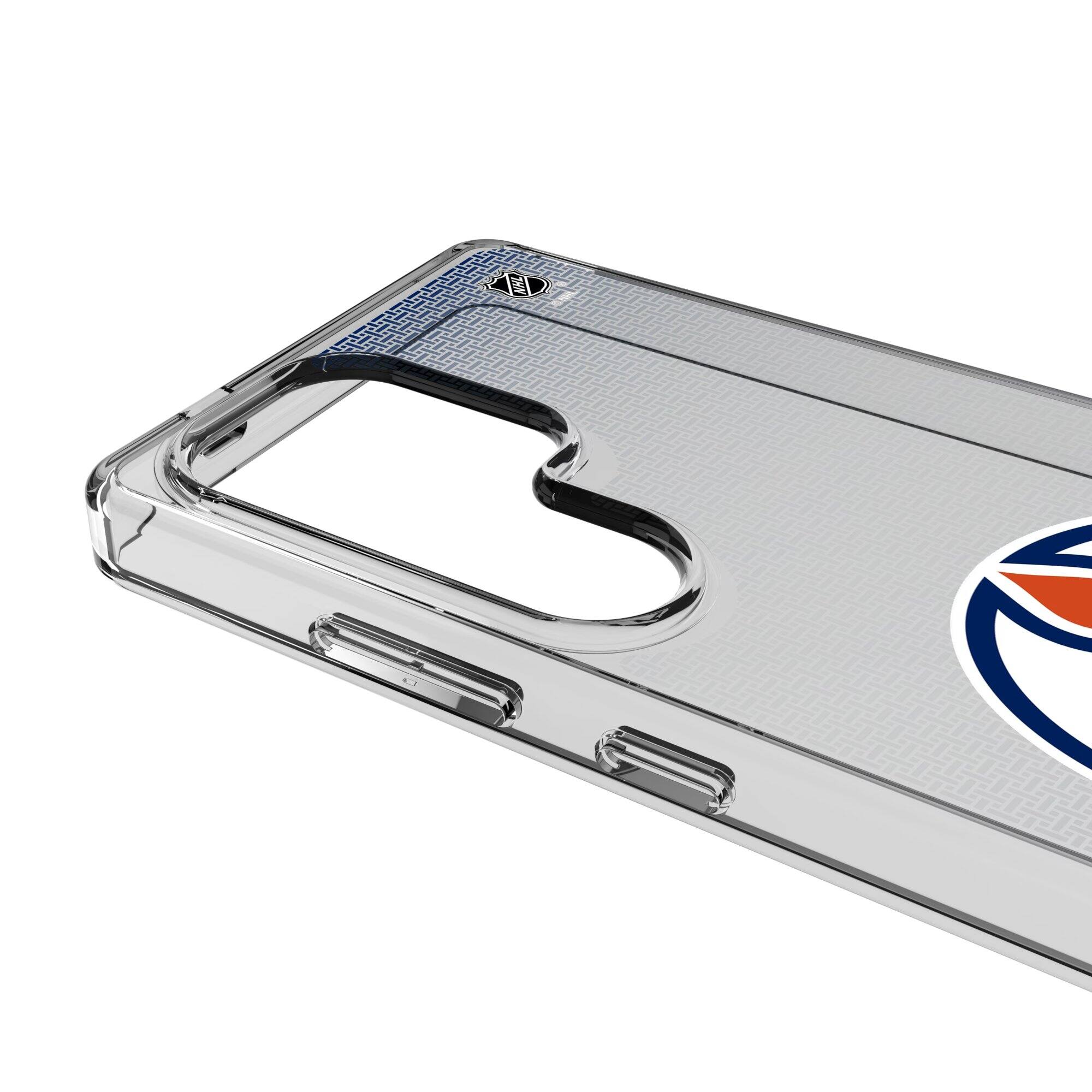 Alt View 2. Keyscaper - Edmonton Oilers Linen Logo Galaxy Clear Case - S25 Plus - Multicolor.