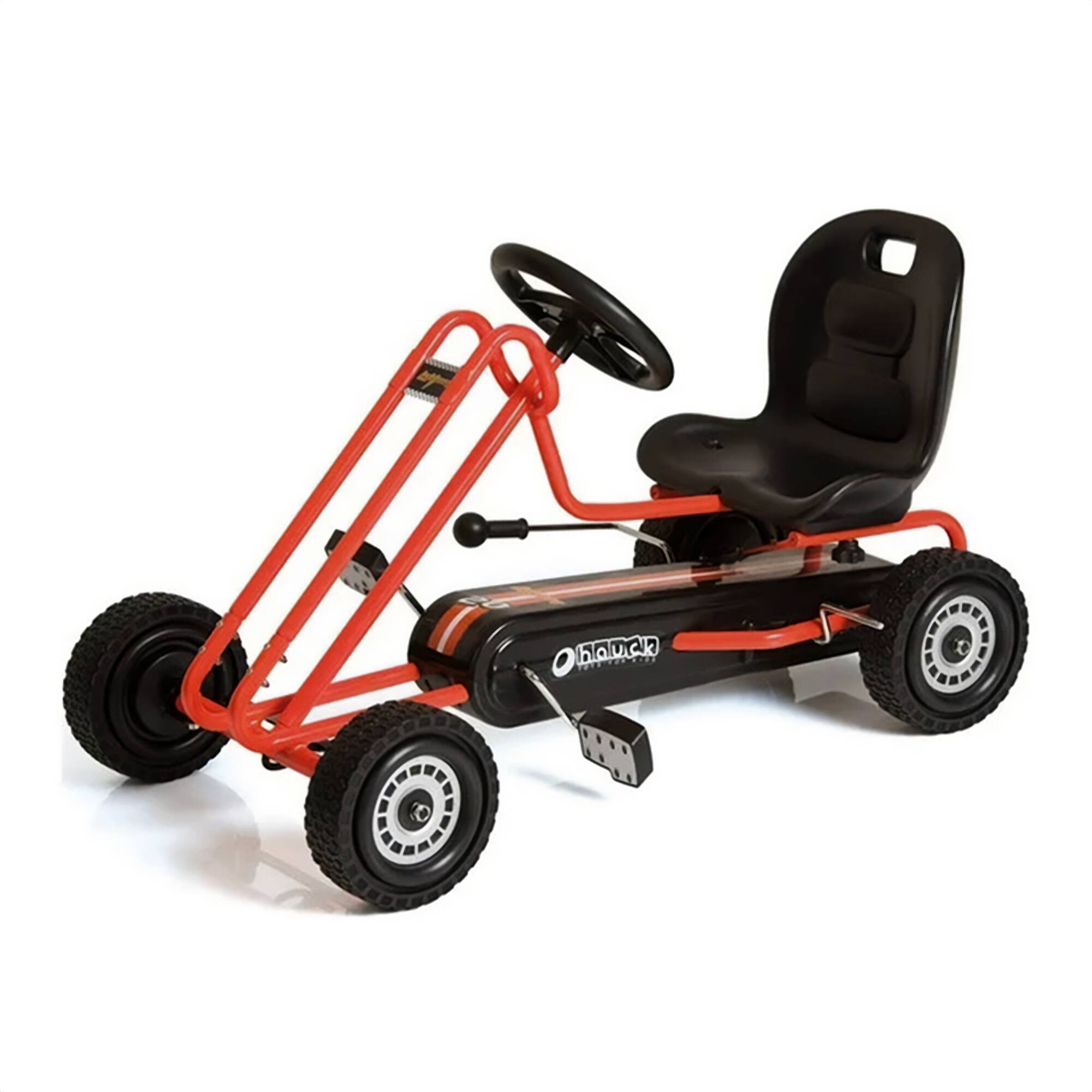 Front. hauck - hauck Ergonomic Pedal Ride On Go Kart Toys for Boys & Girls Ages 4 to 8, Orange - Orange.