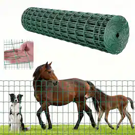 VEVOR - Farm Fence, 47 x 984 in, 2 x 4 in Mesh 2.1mm Galvanized Steel Wire Fencing, Heavy Duty Vinyl Coated Livestock Fence - Green
