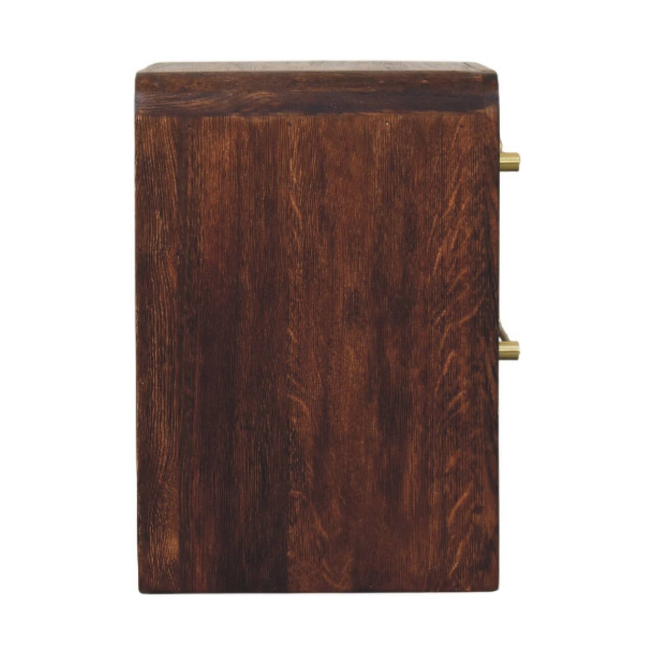 Alt View 7. Artisan Furniture - Artisan Furniture Solid Wood Copenhagen 2-Drawer Nightstand in Smoked Oak - Brown.