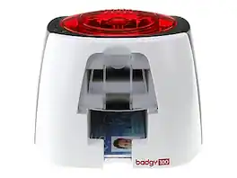 Badgy - 100 ID Printer, Multicolored - White/Black/Red