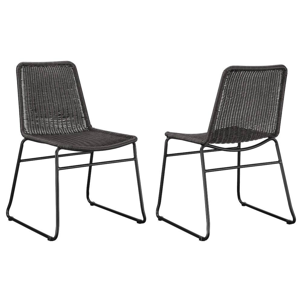 Coaster Co. of America - Dacy Faux Rattan Metal Dining Side Chair (Set of 2) - Brown