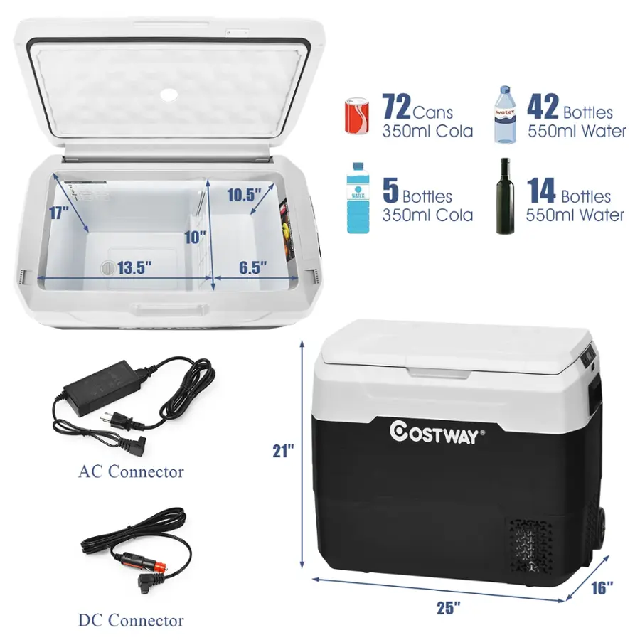 The text on the image is grouped and corrected as follows:

* 72 cans of 350ml cola
* 350ml cola water
* 42 bottles of 550ml water
* 17" x 10" x 10.5" dimensions
* 5 bottles of 350ml cola
* 14 bottles of 550ml water
* 13.5" x 6.5" dimensions
* AC connector
* 21" x 16" dimensions
* 25" x 16" dimensions
* 21" x 16" dimensions
* 25" x 16" dimensions
* 21" x 16" dimensions
* 25" x 16" dimensions
* 21" x 16" dimensions
* 25" x 16" dimensions
* 21" x 16" dimensions
* 25" x 16" dimensions
* 21" x 16" dimensions
* 25" x 16" dimensions
* 21" x 16" dimensions
* 25" x 16" dimensions
* 21" x 16" dimensions
* 25" x 16" dimensions
* 21" x 16" dimensions
* 25" x 16" dimensions
* 21" x 16" dimensions
* 25" x 16" dimensions
* 21" x 16" dimensions
* 25" x 16" dimensions
* 21" x 16" dimensions
* 25" x 16" dimensions
* 21" x 16" dimensions
* 25" x 16" dimensions
* 21" x 16" dimensions
* 25" x 16" dimensions
* 21" x 16" dimensions
* 25" x 16" dimensions
* 21" x 16" dimensions
* 25" x 16" dimensions
* 21" x 1