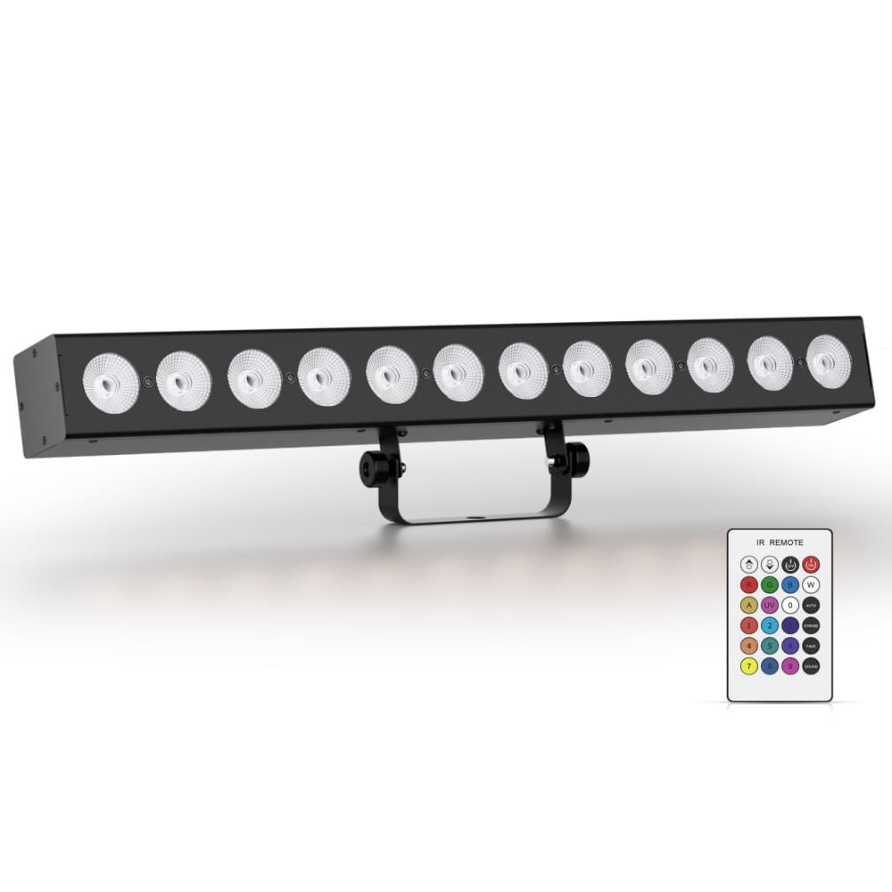 UKing - 72W 12LEDs RGBWA+UV Wall Washer Light Controlled by Remote,DMX512(10CH),Auto,Master-slave Ideal for Party