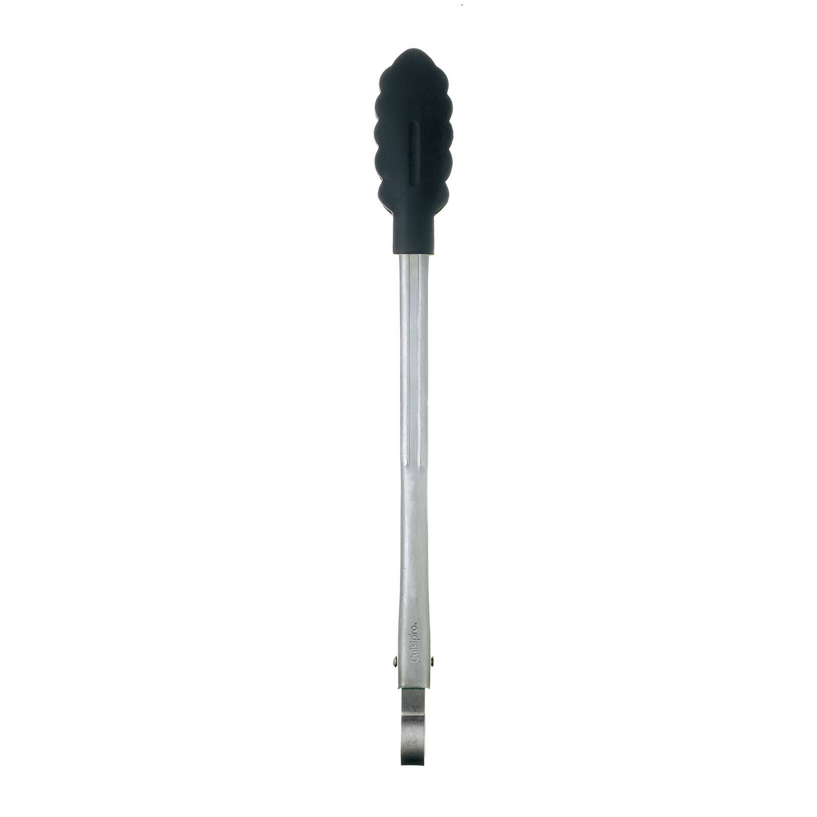 Alt View 1. Cuisipro - 9.5 Inch Silicone Locking Tongs, Black - Black.