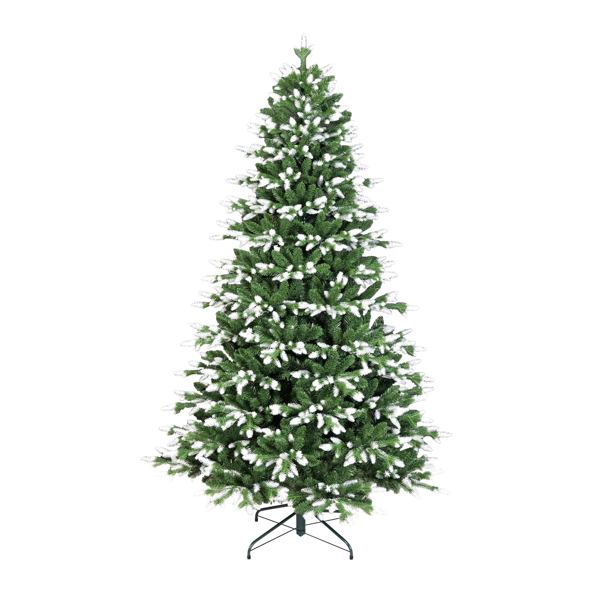 Forest'nSky - 7 ft. Artificial Christmas Tree with White-Tipped PE and PVC Mixed Tips, 2414 Tips, Hinged Branches - Green