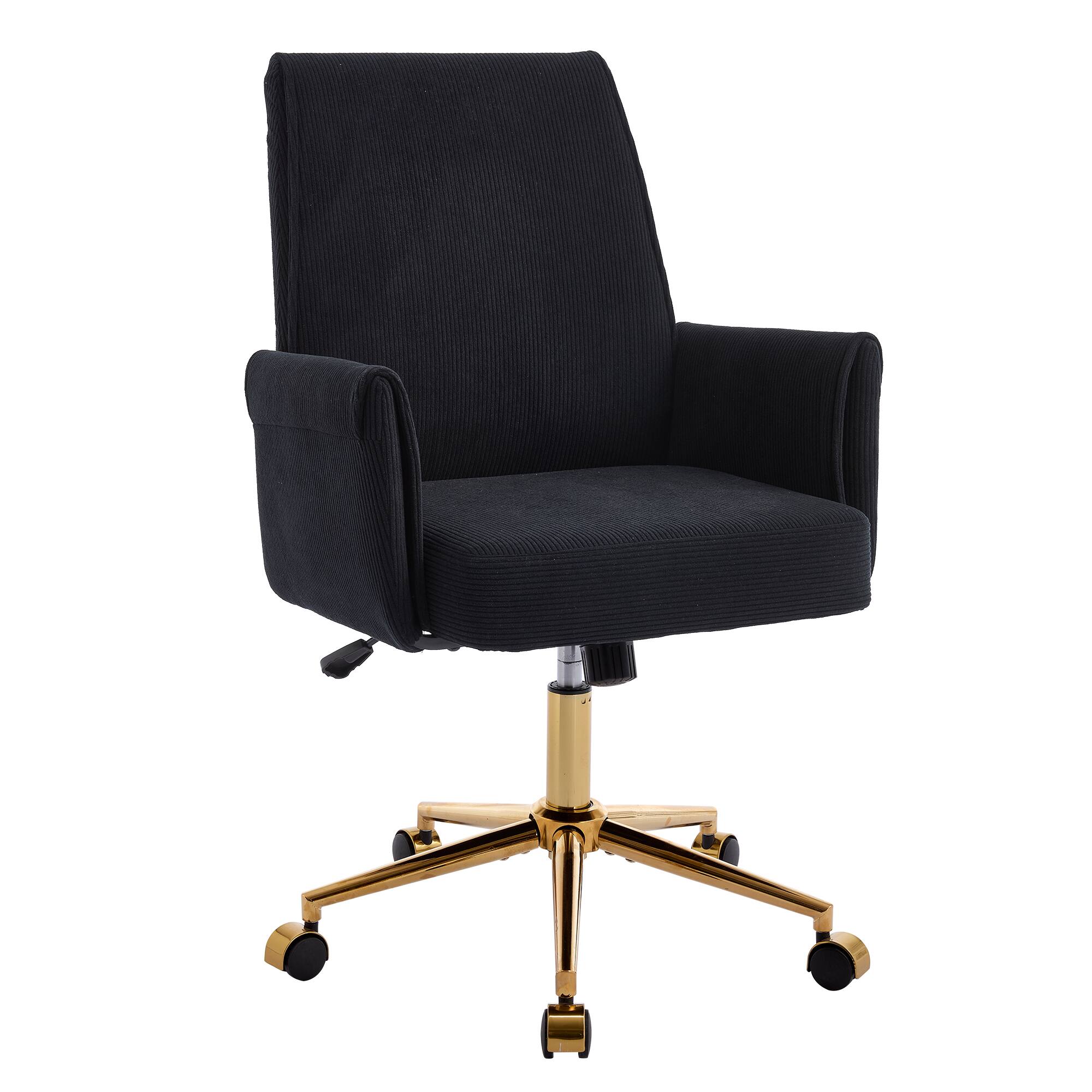 Alt View 4. GOODSILO - Adjustable Ergonomic Swivel Office Chair - Comfortable Backrest Seat for Home & Work - Black.