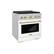 Left. ZLINE - ZLINE Autograph 30 in. Paramount Satin Steel Gas Range w/ White Door & Gold Accents (SGRSZ-WM-30-G) - White.