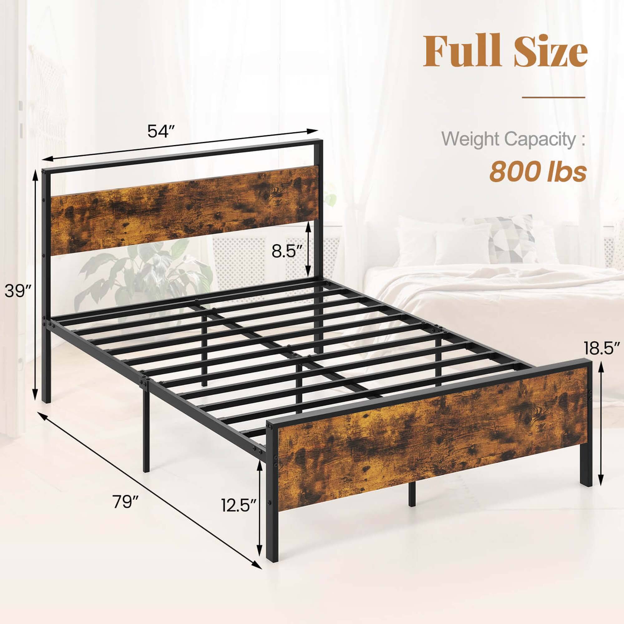 Full Size 54" Weight Capacity: 800 lbs. 8.5" 39" 18.5" 79" 12.5"