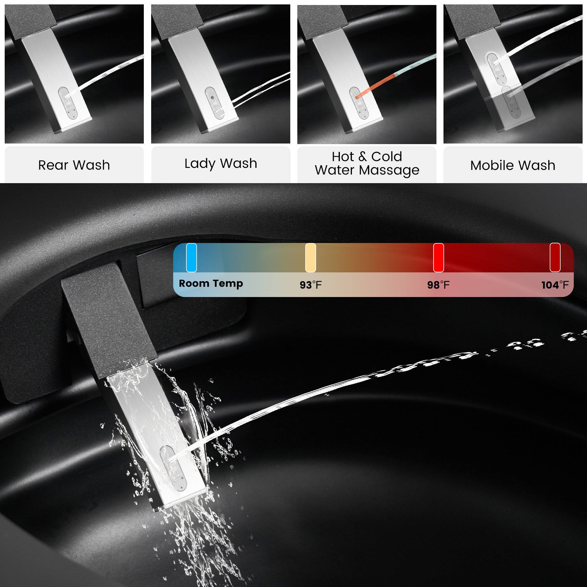 Rear Wash  
Lady Wash  
Hot & Cold Water Massage  
Mobile Wash  

Room Temp  
93°F  
98°F  
104°F