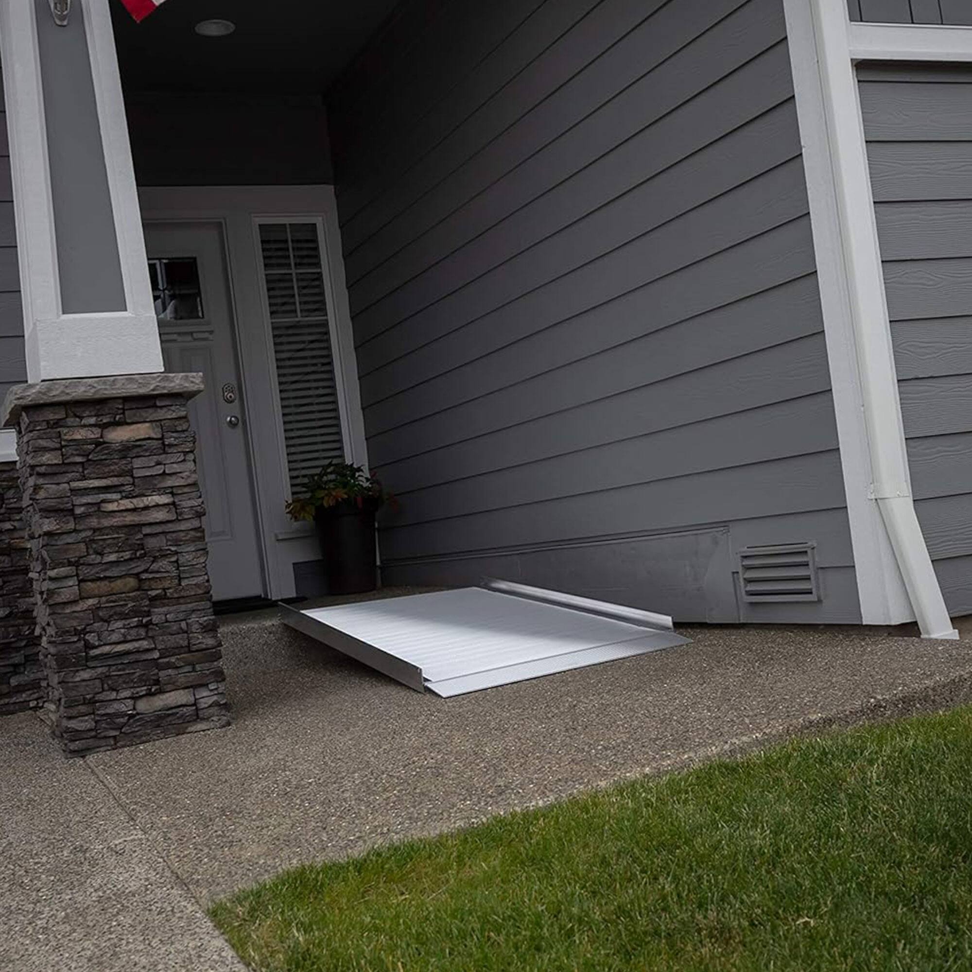 Alt View 3. EZ-ACCESS - EZ-ACCESS GATEWAY 3G 3 Foot Solid Surface Aluminum Portable Wheelchair Ramp - Gray.