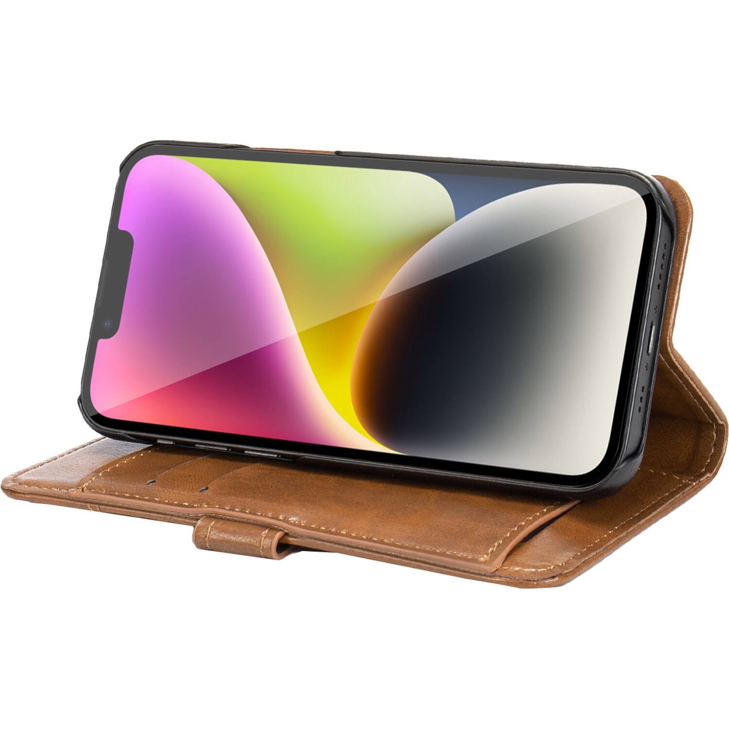 Alt View 15. SaharaCase - Folio Wallet Case for Apple iPhone 14 - Brown.