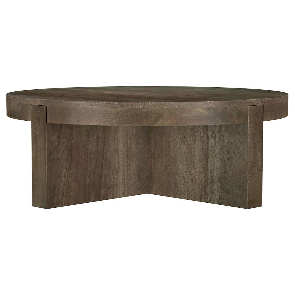Alt View 4. Coaster Co. of America - Kinkaid Round Solid Mango Wood Coffee Table Brown - Brown.