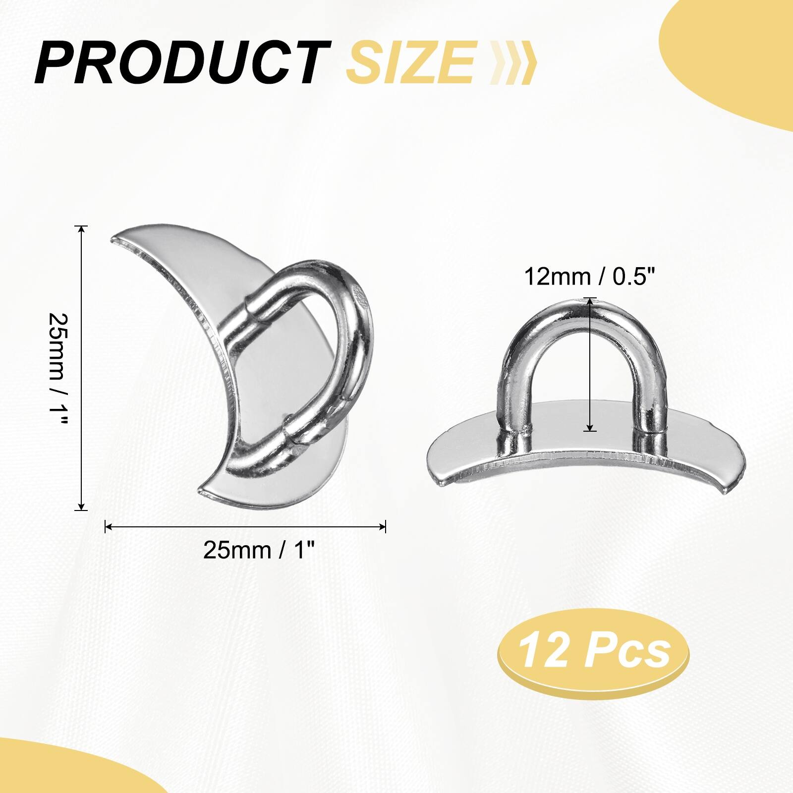 PRODUCT SIZE >> 25mm / 1"  
12mm / 0.5"  
25mm / 1"  
12 Pcs