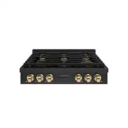 ZLINE - 36 in. Autograph Paramount Rangetop with Gold Accents (SRTBZ-36-G) - Black Stainless Steel