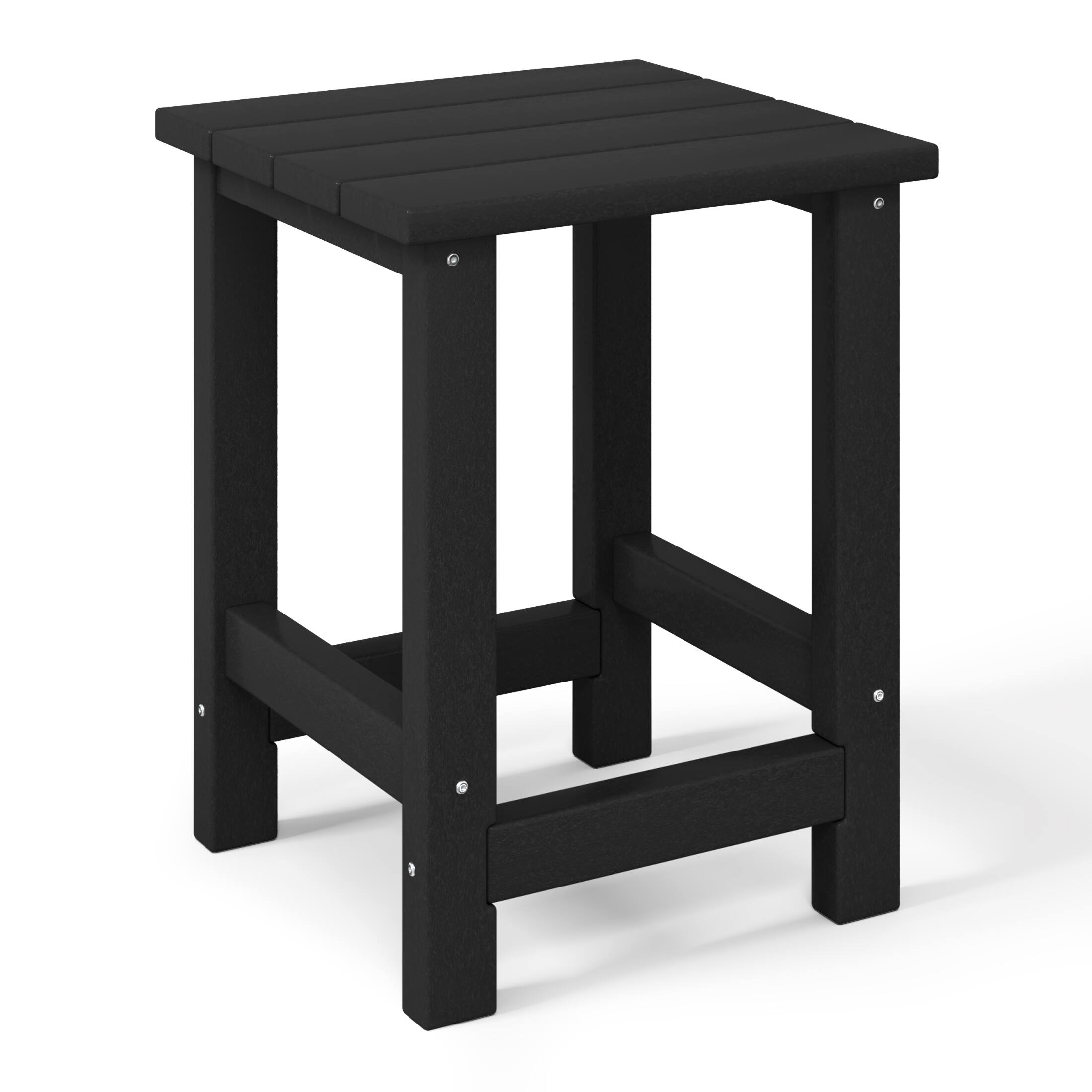 Alt View 4. WestinTrends - WestinTrends Malibu 2-Piece Kids Outdoor HDPE Adirondack Chair With Square Side Table Set - Black.
