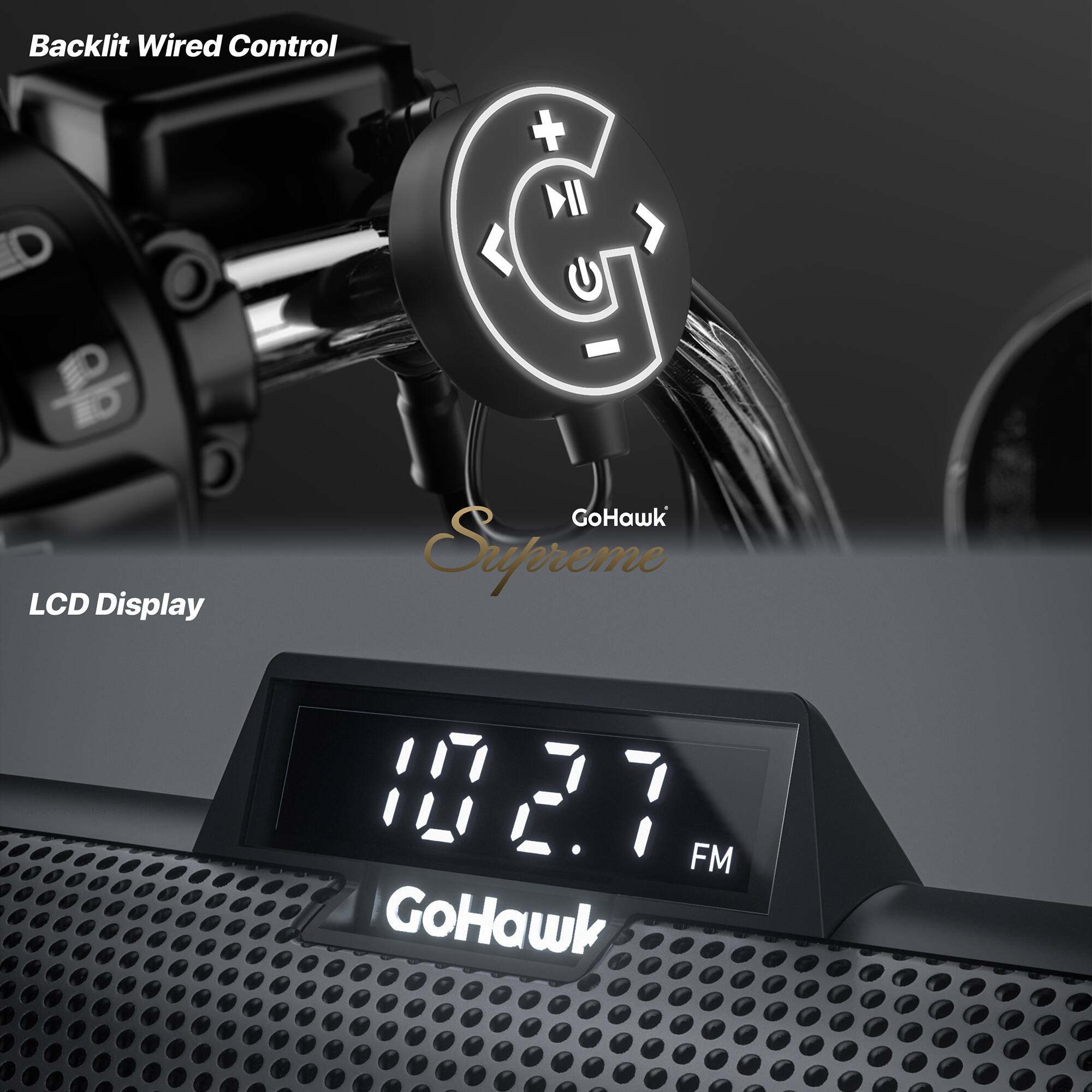 Backlit Wired Control  
LCD Display  
GoHawk Supreme 1021 FM