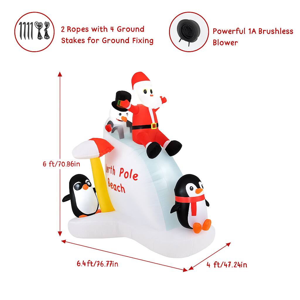 - 2 Ropes with 4 Ground Stakes for Ground Fixing
- Powerful 1A Brushless Blower
- 6 ft / 70.86in (Earth Pole)
- 6.4 ft / 76.77in
- 4 ft / 47.24in