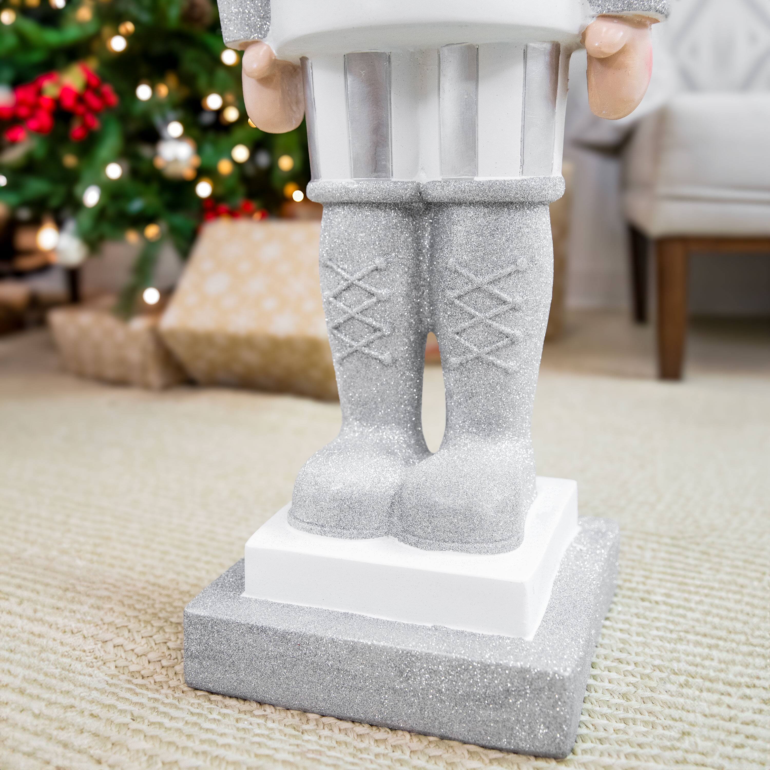 Alt View 10. Sunnydaze - Sterling the Christmas Nutcracker Statue - 37" H - Silver.