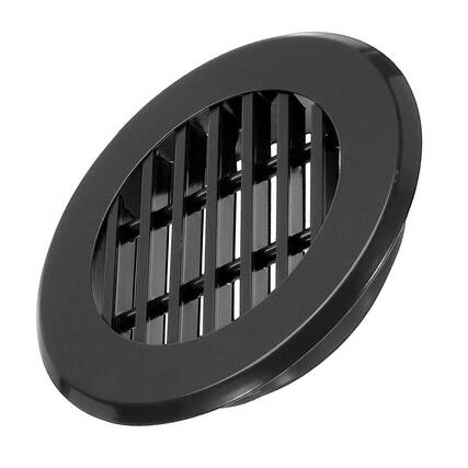 Front. Unique Bargains - 6 Inch Round Ceiling Diffuser, Aluminum Register Circular Outlet Soffit Vent for HVAC Bathroom Kitchen Garage - Black.