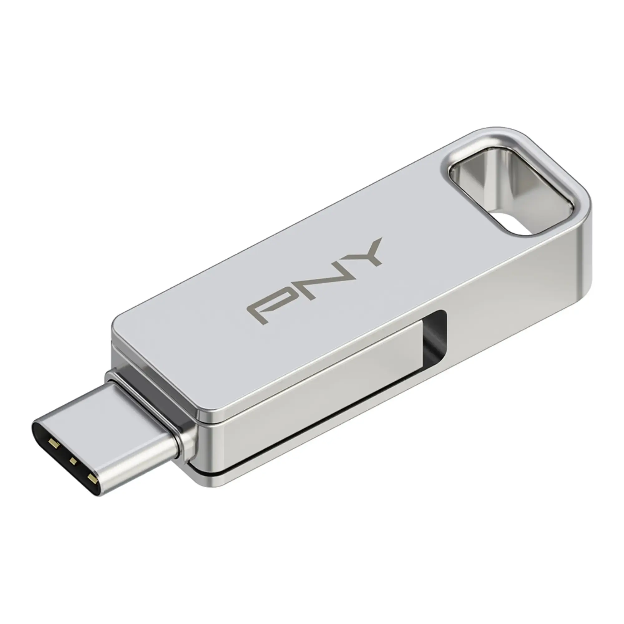 Zoom in on Alt View 14. PNY - 128GB DUO LINK USB 3.2 Type-C Dual Flash Drive - Silver.