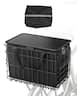 VEVOR - Rear Bike Basket, Folding Wire Bicycle Basket with Cargo Net, Removable Liner Bag & Waterproof Cover - Black