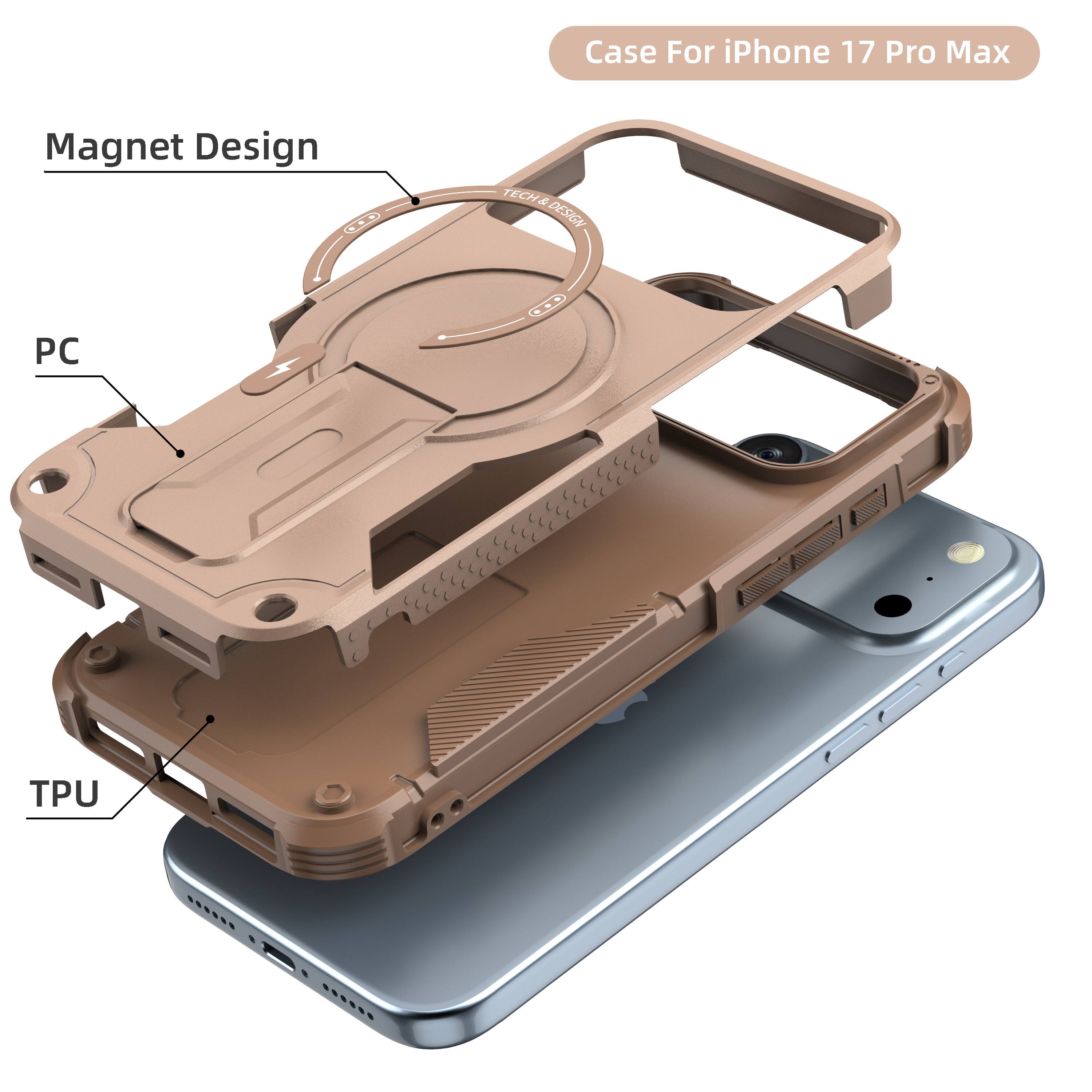 Case For iPhone 17 Pro Max  
Magnet Design  
TECHADESC TECH DESIGN  
PC  
TPU