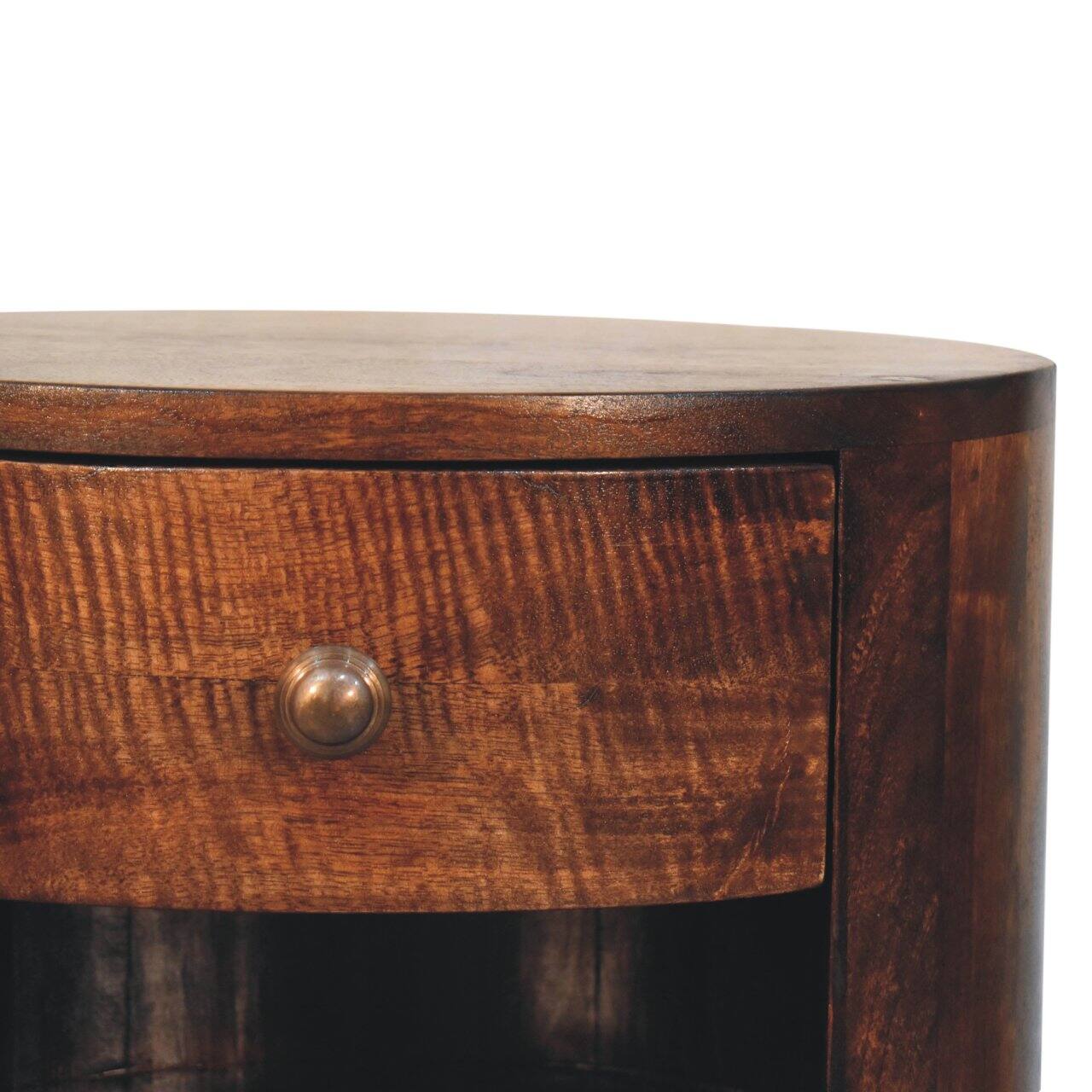 Alt View 1. Artisan Furniture - Artisan Furniture Solid Wood Cortez California Walnut Bedside, 1 Drawer, 2 Shelves, Dark Brown - Dark Brown.