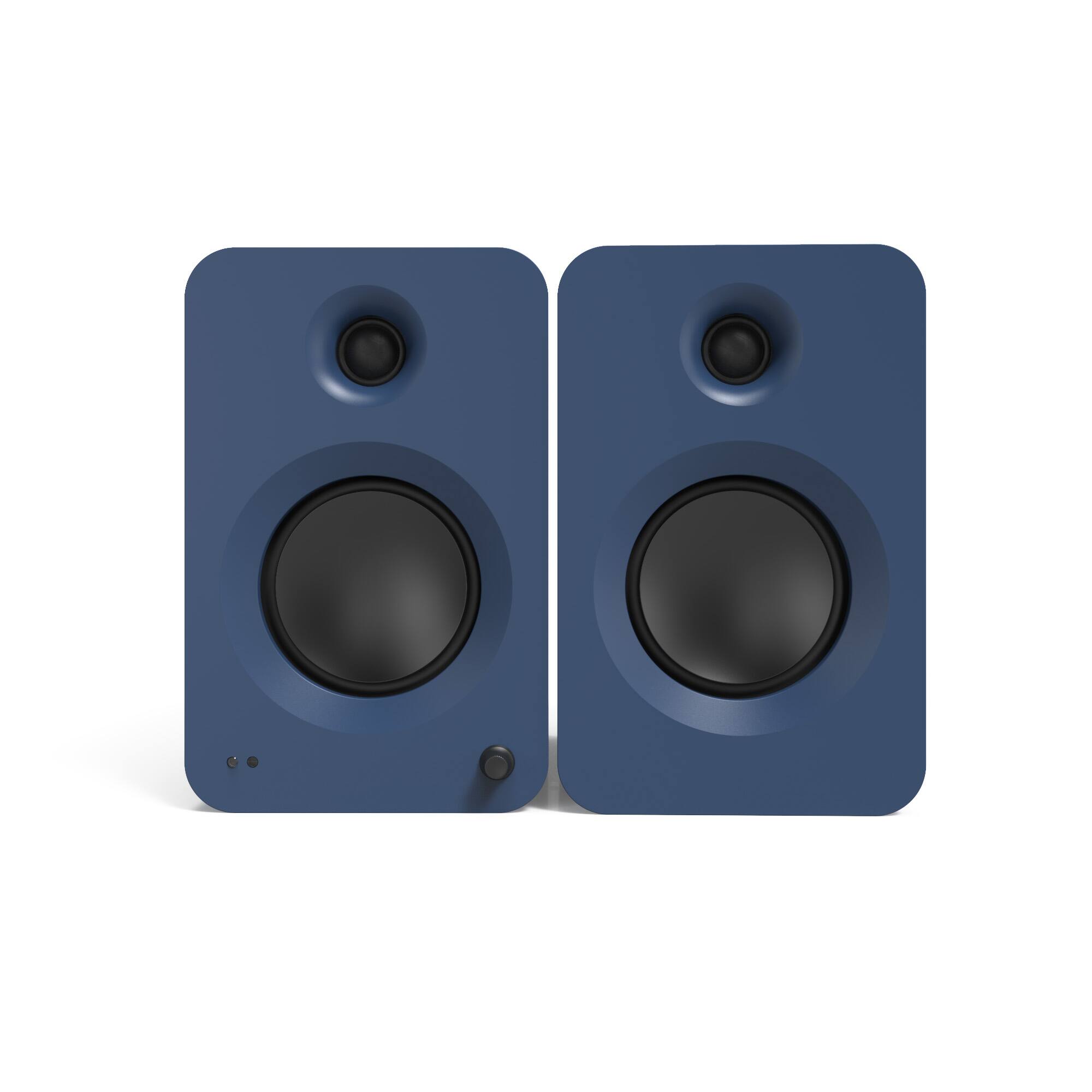 Angle. Kanto - Kanto REN Powered Bluetooth Bookshelf Speakers - Pair (Matte Blue) - Dark Blue.