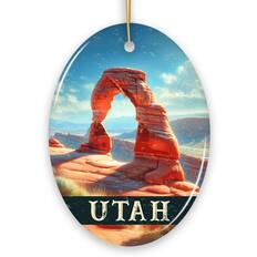 Front. OrnamentallyYou - Iconic Delicate Arch Christmas Utah Ornament, Arches National Park Landscape Gift and Western Nature - Multi-colored.