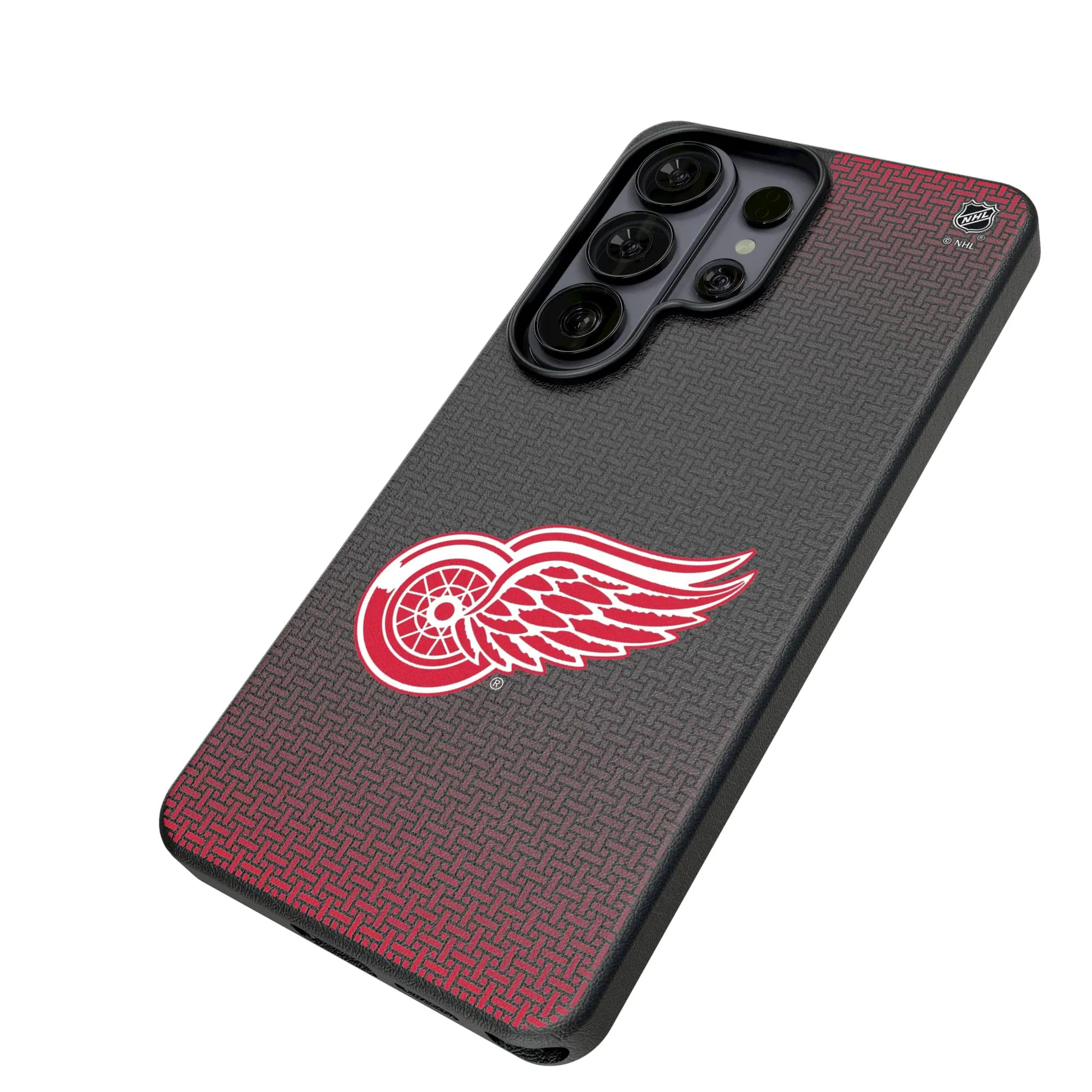 Alt View 1. Keyscaper - Detroit Red Wings Linen Galaxy Magnetic Bump Case - S25 Ultra - Black.