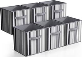 Sorbus - Foldable Storage Cubes - 6 Fabric Baskets for Organizing Pantry, Closet, Shelf, Nursery, Playroom, Toy Box, Cubby - Black Lines