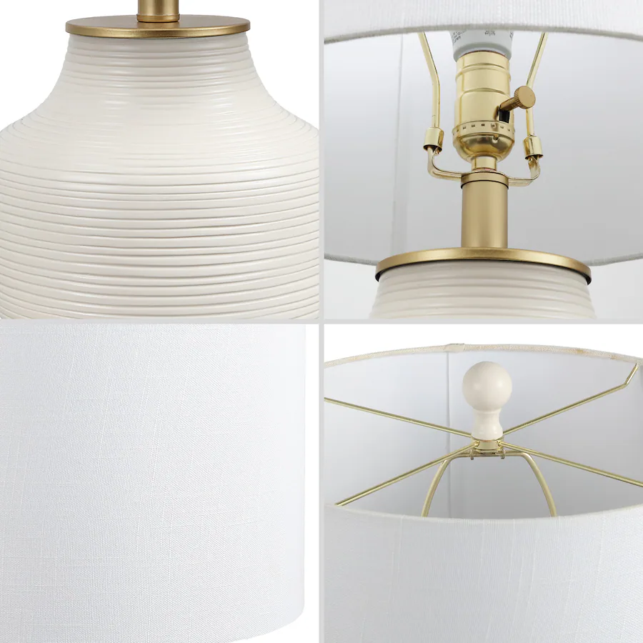 Jonathan Y Malone 20 in. Modern Transitional Ribbed Tapered Ginger Jar ...