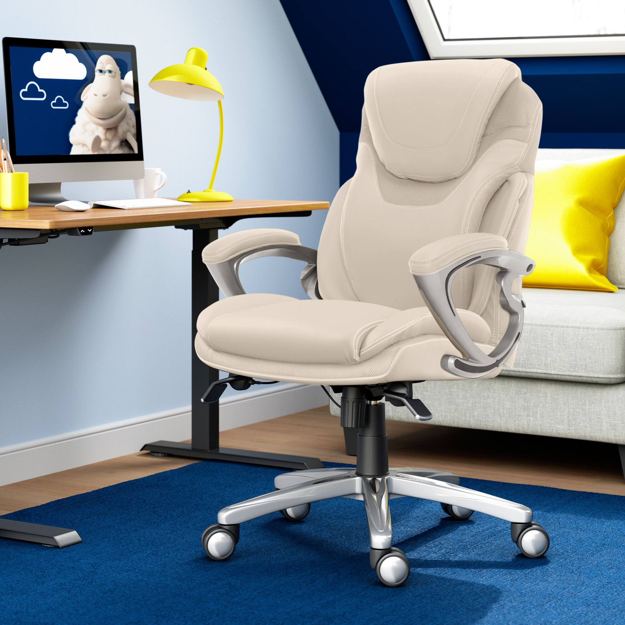 Left. Serta - Bryce Executive Office Chair with AIR Technology - Cream.