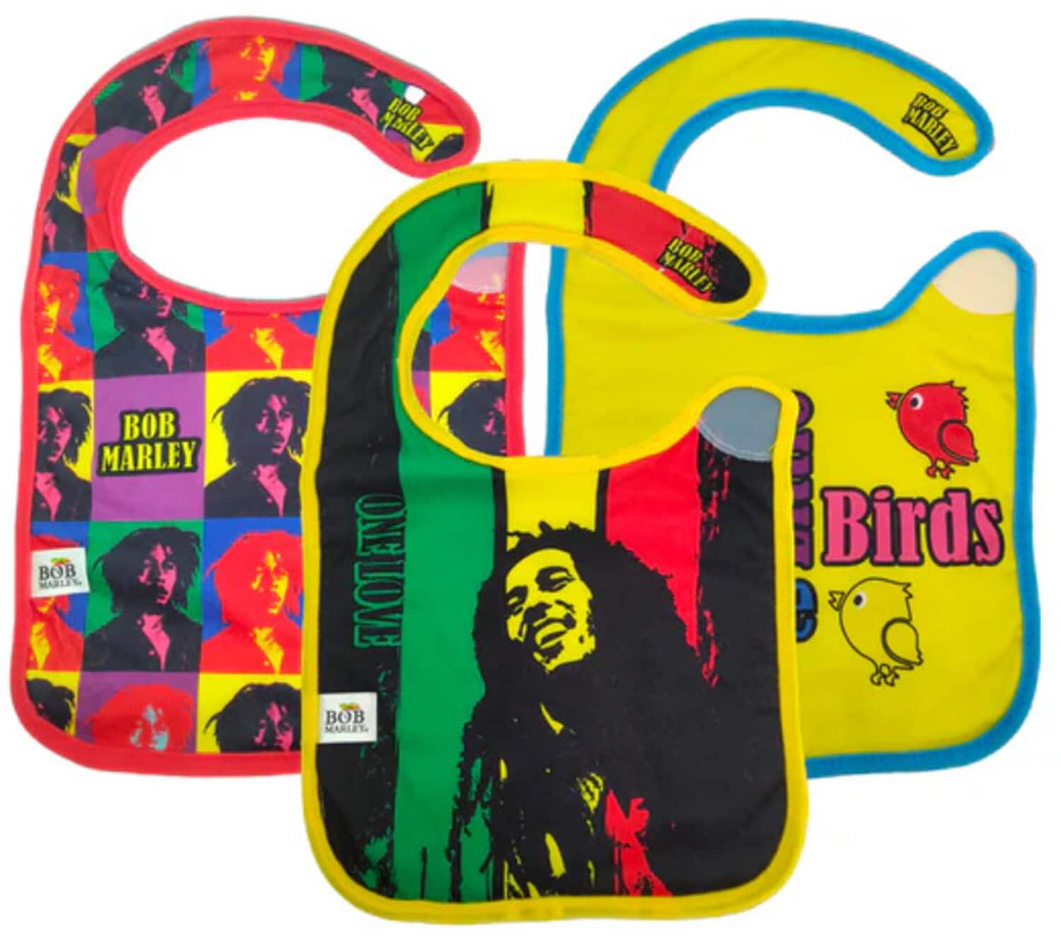 PopMarket - Bob Marley - Daphyl's - Bob Marley - Soft Bibs 3-Pack DAPBMB3PK - APPAREL - Multicolor
