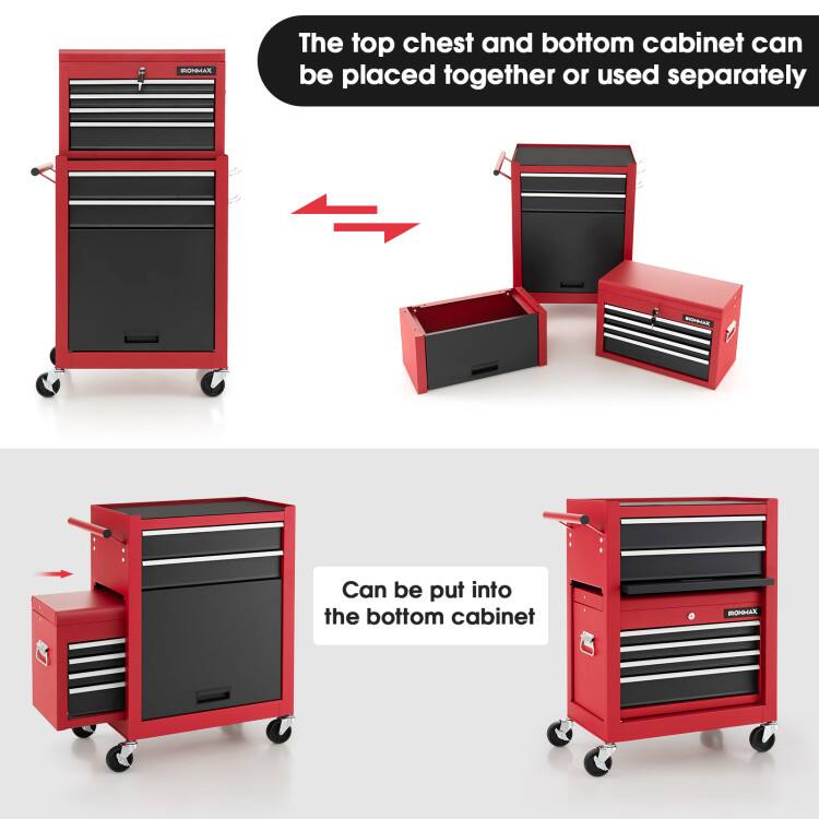 BONMAX

The top chest and bottom cabinet can be placed together or used separately

Can be put into the bottom cabinet